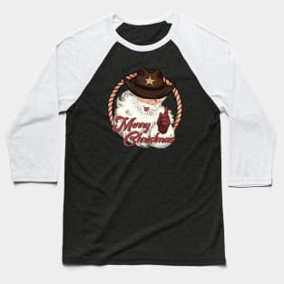 Funny Santa Western Cowboy Howdy Christmas Baseball T-Shirt